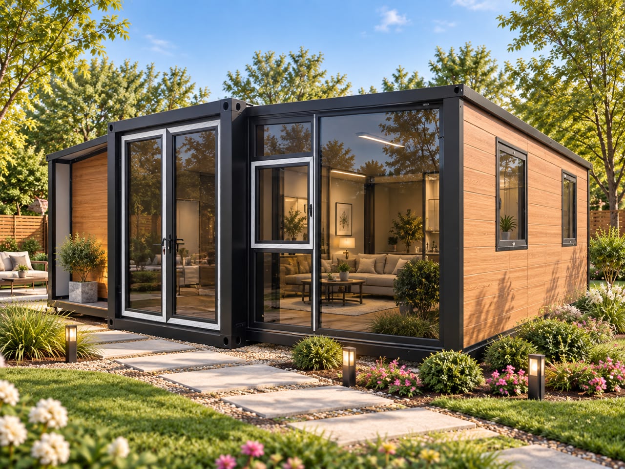 Modelo MI CASA Bosque: madera y grandes ventanales